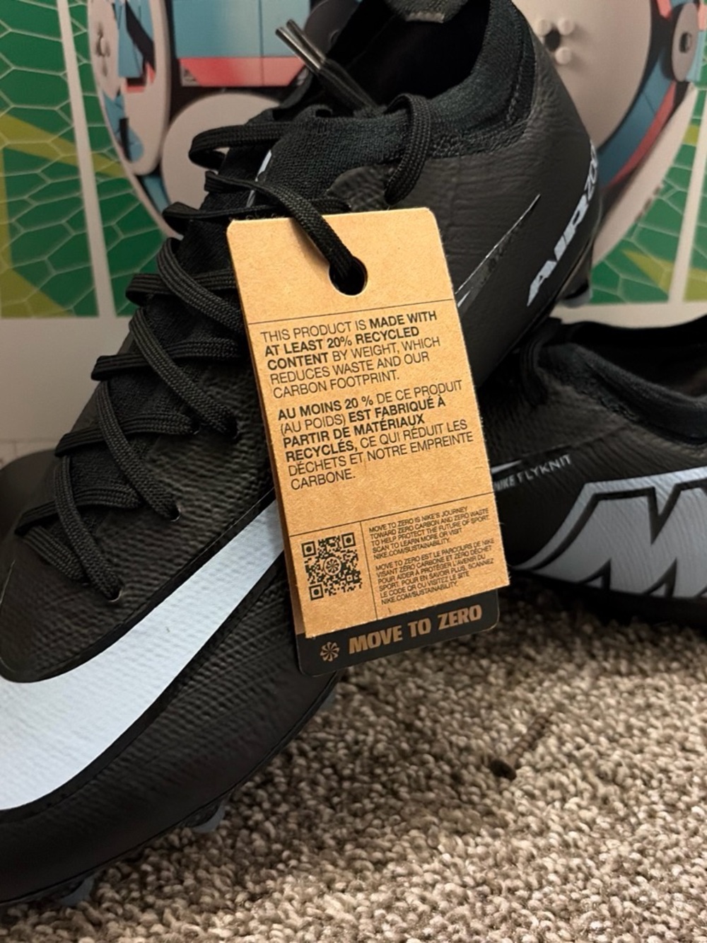 Nike Men’s Black and White Athletic Cleats with AG Plate